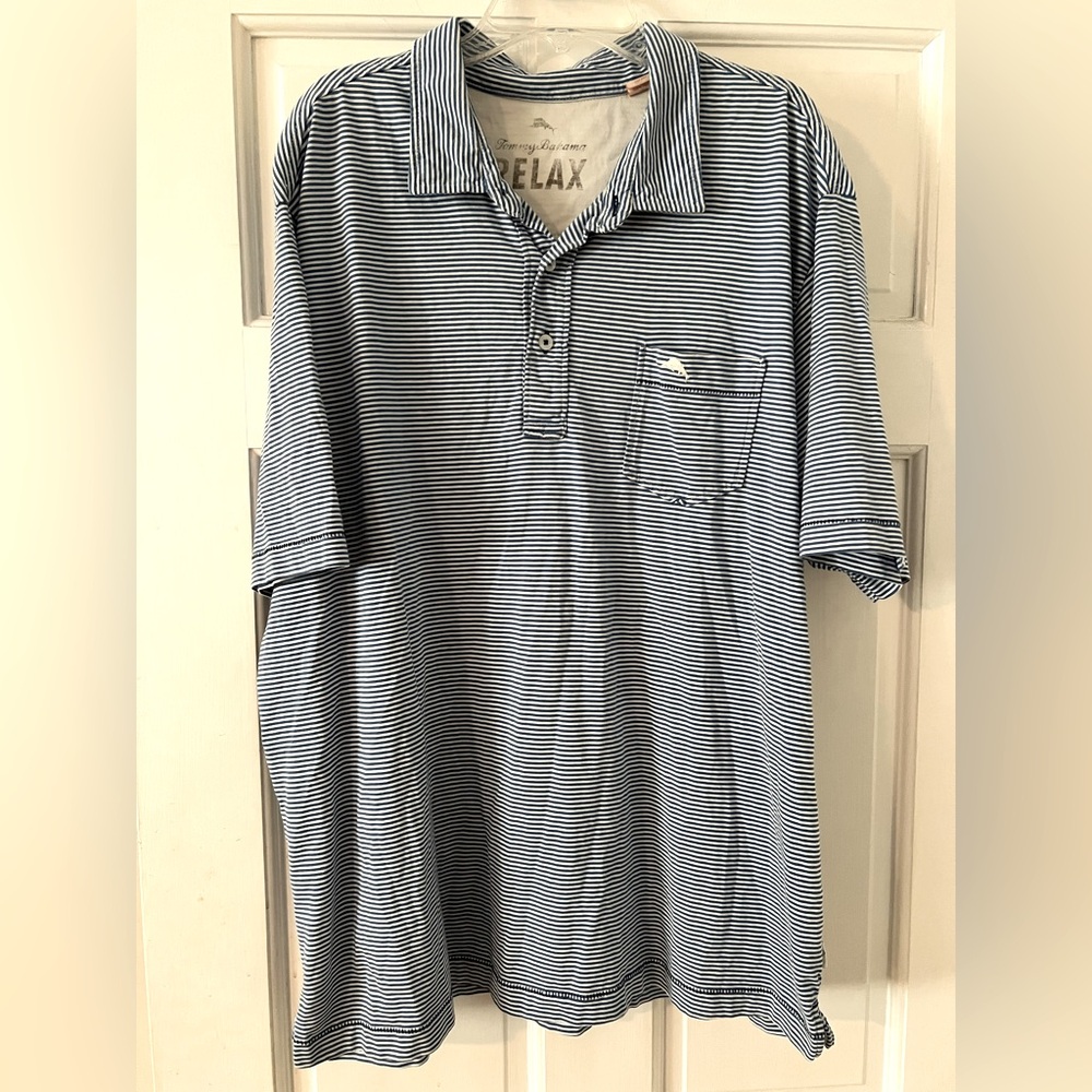White and Blue Tommy Bahama Polo